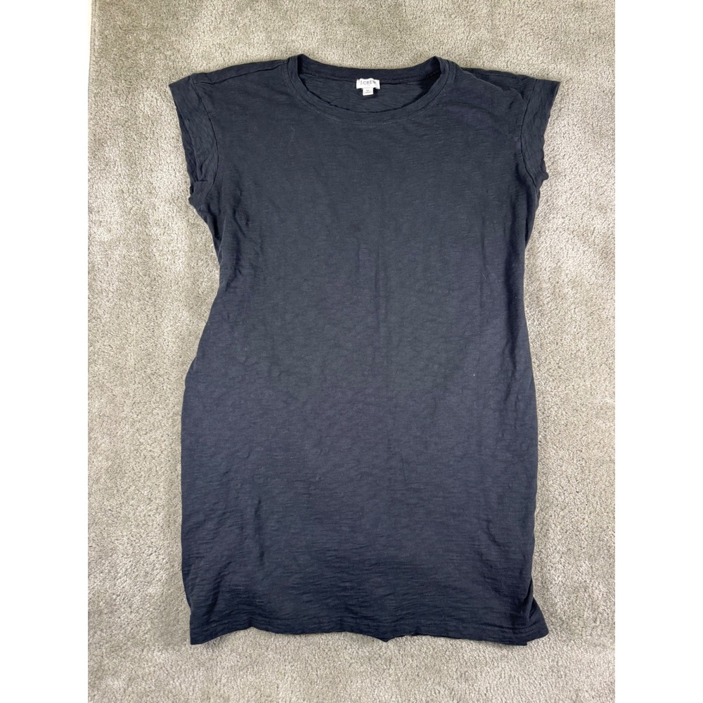 J. Crew Black Slub Cotton Tie-Back T-Shirt Mini Dress XL